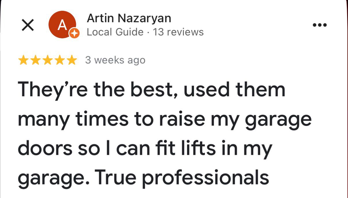 Schneider Garage Door customer review 3