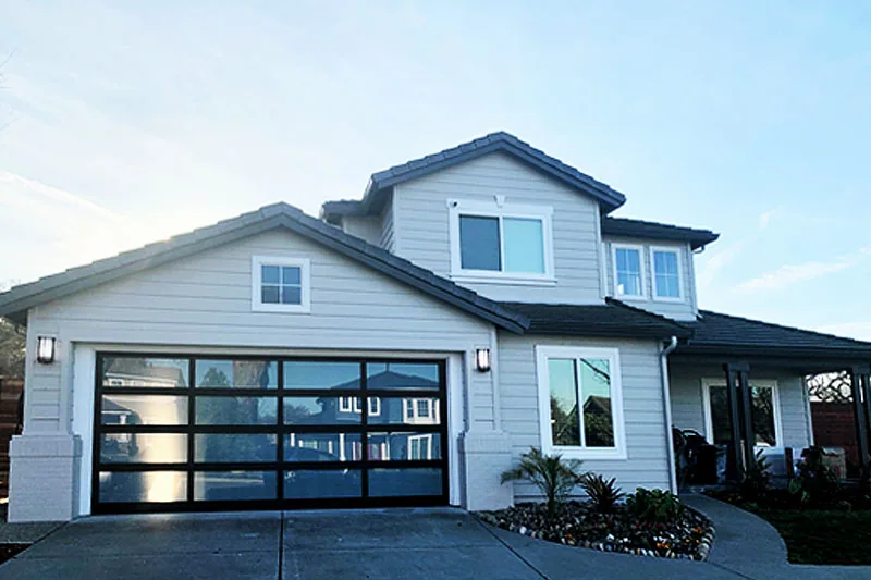 Luxury full-view glass garage door