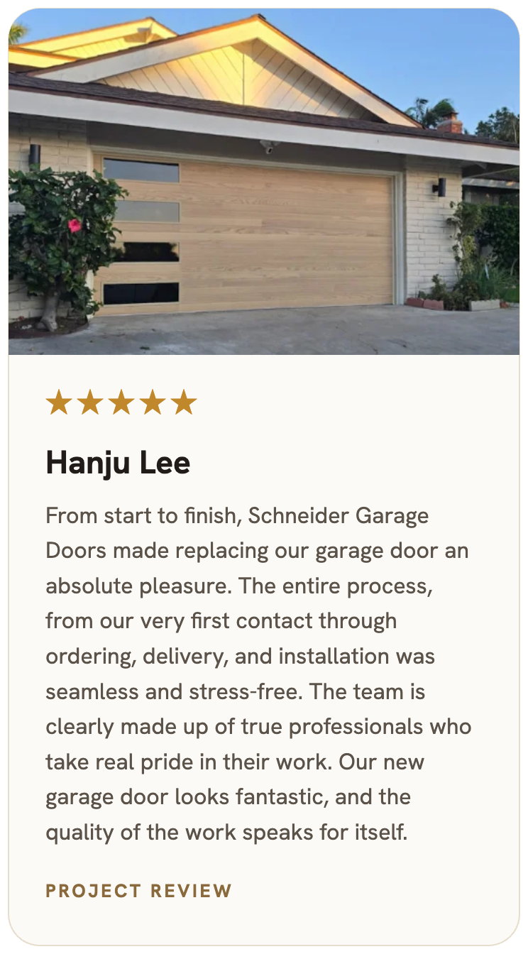 Verified Schneider Garage Door customer review