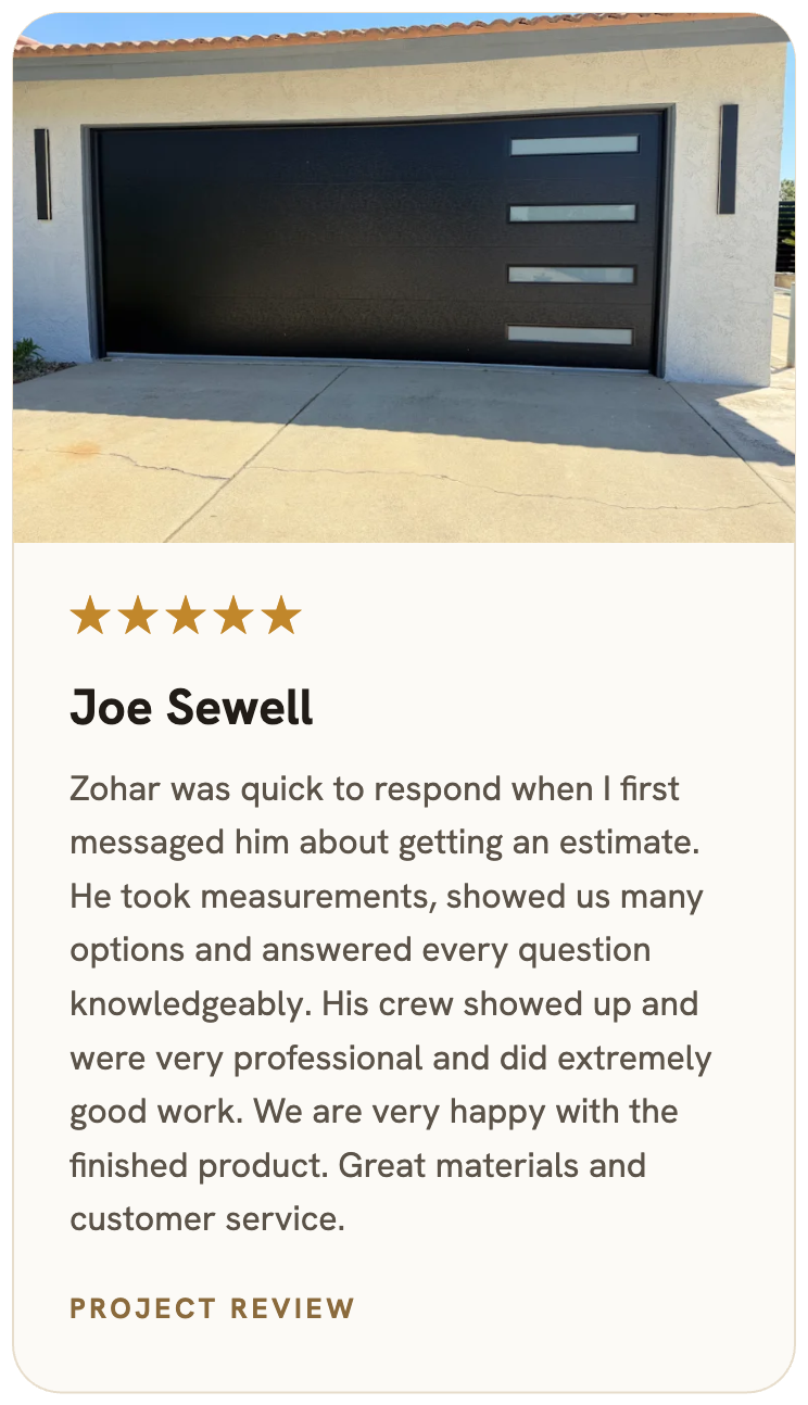 Verified Schneider Garage Door customer review