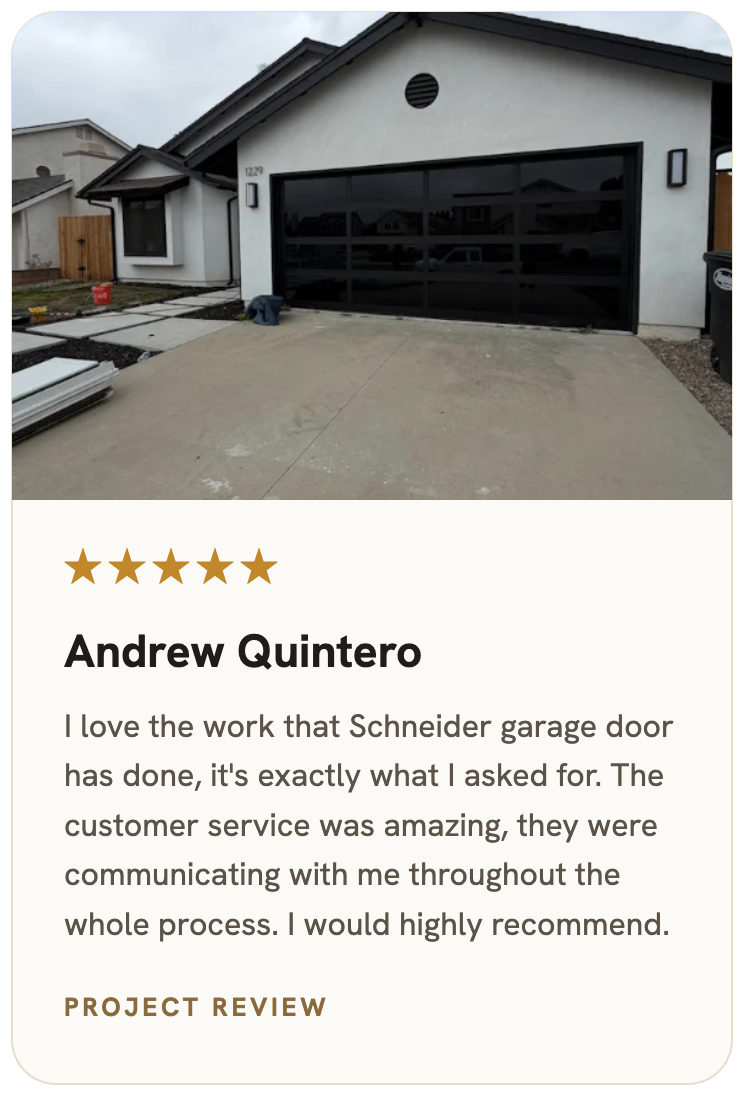 Verified Schneider Garage Door customer review