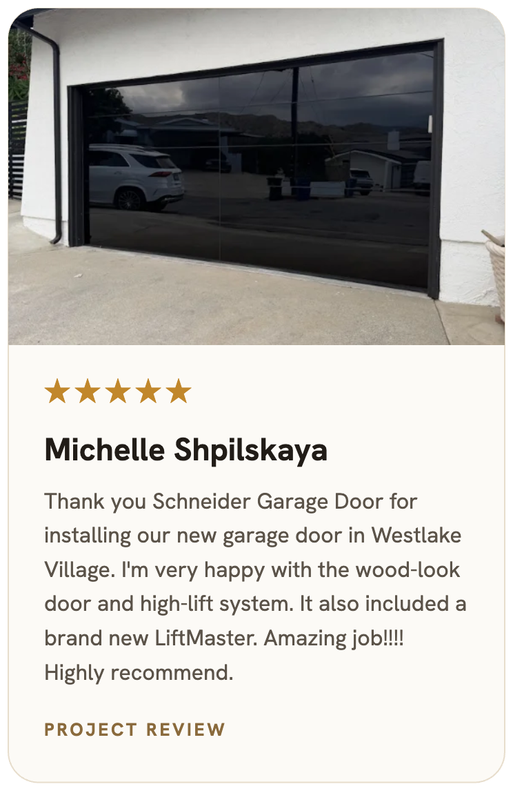Verified Schneider Garage Door customer review