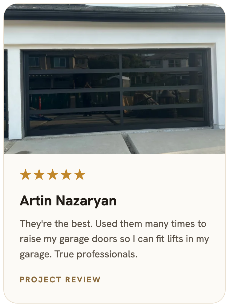 Artin Nazaryan review for Schneider Garage Door