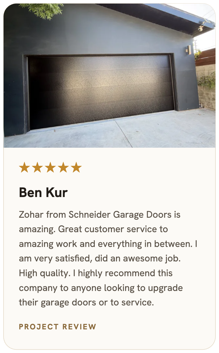 Ben Kur review for Schneider Garage Door
