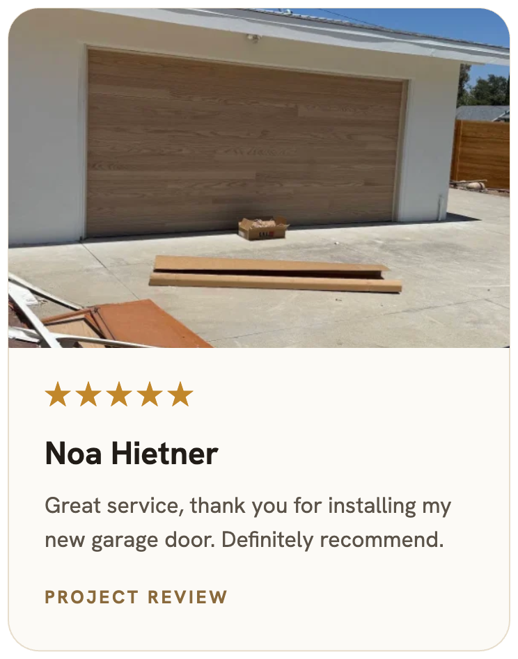 Noa Hietner review for Schneider Garage Door