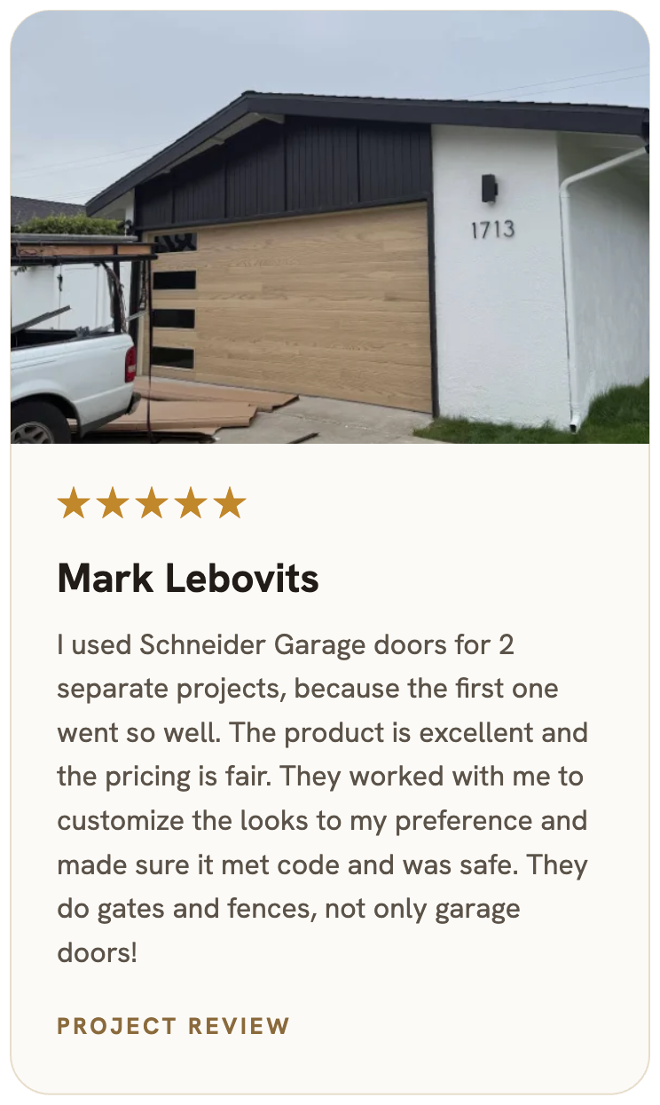 Mark Lebovits review for Schneider Garage Door